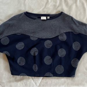 Anthropologie Postmark sweatshirt metallic dot blue